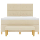 Box spring seng med hovedgærde Creme 140 x 190 cm Stof