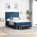 Box spring seng med hovedgærde Blå 190 x 140 cm Stof