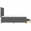 Box spring seng med pude Mørkegrå 200 x 140 cm Stof