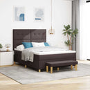 Box spring seng med pude Mørkebrun 200 x 140 cm Stof