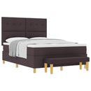 Box spring seng med pude Mørkebrun 200 x 140 cm Stof