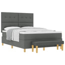 Box spring seng med hovedgærde Mørkegrå 200 x 160 cm Stof