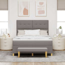 Box spring seng med hovedgærde Gråbrun 200 x 160 cm Stof