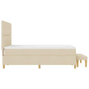 Box spring seng med hovedgærde Creme 200 x 160 cm Stof