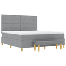 Box spring seng med hovedgærde Lysegrå 200 x 180 cm Stof