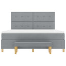 Box spring seng med hovedgærde Lysegrå 200 x 180 cm Stof