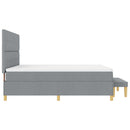 Box spring seng med hovedgærde Lysegrå 200 x 180 cm Stof