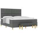 Box spring seng med hovedgærde Mørkegrå 200 x 180 cm Stof