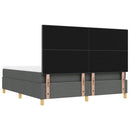 Box spring seng med hovedgærde Mørkegrå 200 x 180 cm Stof
