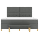 Box spring seng med hovedgærde Mørkegrå 200 x 180 cm Stof