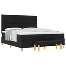 Box spring seng med hovedgærde Sort 200 x 180 cm Stof