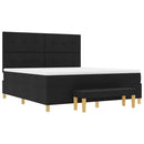 Box spring seng med hovedgærde Sort 200 x 180 cm Stof