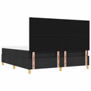 Box spring seng med hovedgærde Sort 200 x 180 cm Stof