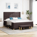 Box spring seng med hovedgærde Mørkebrun 200 x 180 cm Stof