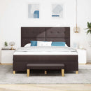 Box spring seng med hovedgærde Mørkebrun 200 x 180 cm Stof