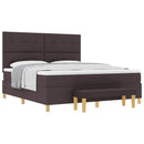 Box spring seng med hovedgærde Mørkebrun 200 x 180 cm Stof
