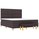 Box spring seng med hovedgærde Mørkebrun 200 x 180 cm Stof