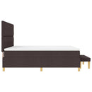 Box spring seng med hovedgærde Mørkebrun 200 x 180 cm Stof