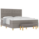 Box spring seng med hovedgærde Gråbrun 200 x 180 cm Stof