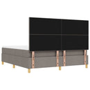 Box spring seng med hovedgærde Gråbrun 200 x 180 cm Stof