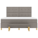 Box spring seng med hovedgærde Gråbrun 200 x 180 cm Stof