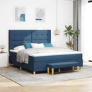 Box spring seng med pude med hovedgærde Blå 200 x 180 cm Stof