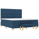 Box spring seng med pude med hovedgærde Blå 200 x 180 cm Stof