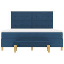 Box spring seng med pude med hovedgærde Blå 200 x 180 cm Stof