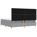 Box spring seng med hovedgærde Lysegrå 200 x 200 cm Stof