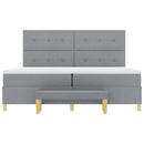 Box spring seng med hovedgærde Lysegrå 200 x 200 cm Stof
