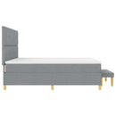 Box spring seng med hovedgærde Lysegrå 200 x 200 cm Stof