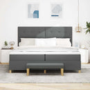 Box spring seng med hovedgærde Mørkegrå 200 x 200 cm Stof