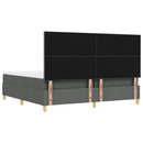 Box spring seng med hovedgærde Mørkegrå 200 x 200 cm Stof