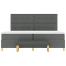 Box spring seng med hovedgærde Mørkegrå 200 x 200 cm Stof