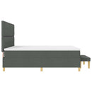 Box spring seng med hovedgærde Mørkegrå 200 x 200 cm Stof