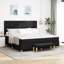 Box spring seng med hovedgærde Sort 200 x 200 cm Stof