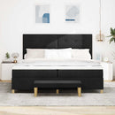Box spring seng med hovedgærde Sort 200 x 200 cm Stof