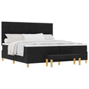 Box spring seng med hovedgærde Sort 200 x 200 cm Stof