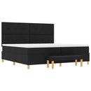 Box spring seng med hovedgærde Sort 200 x 200 cm Stof