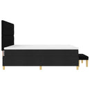 Box spring seng med hovedgærde Sort 200 x 200 cm Stof