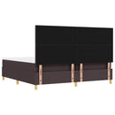 Box spring seng med hovedgærde Mørkebrun 200 x 200 cm Stof