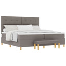 Box spring seng med hovedgærde Gråbrun 200 x 200 cm Stof