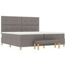 Box spring seng med hovedgærde Gråbrun 200 x 200 cm Stof