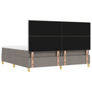 Box spring seng med hovedgærde Gråbrun 200 x 200 cm Stof