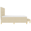 Box spring seng med hovedgærde Creme 200 x 200 cm Stof