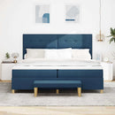 Box spring seng med hovedgærde Blå 200 x 200 cm Stof