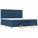 Box spring seng med hovedgærde Blå 200 x 200 cm Stof