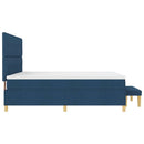 Box spring seng med hovedgærde Blå 200 x 200 cm Stof