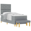 Box spring seng med hovedgærde Lysegrå 200 x 80 cm Stof