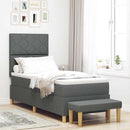 Box spring seng med hovedgærde Mørkegrå 200 x 80 cm Stof